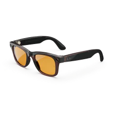 Ray-Ban Meta Wayfarer (Gen 1), Shiny Rebel Black Transparent / Amber, Standard