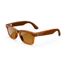 Ray-Ban Meta Wayfarer (Gen 1), Shiny Caramel Transparent / Brown Polarized, Large - Image 8