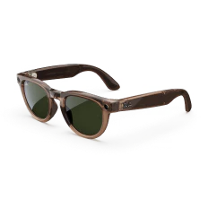 Ray-Ban Meta Headliner (Gen 1), Shiny Warm Stone Transparent / Dark Green TransitionsĀ®, Standard, Low Bridge Fit