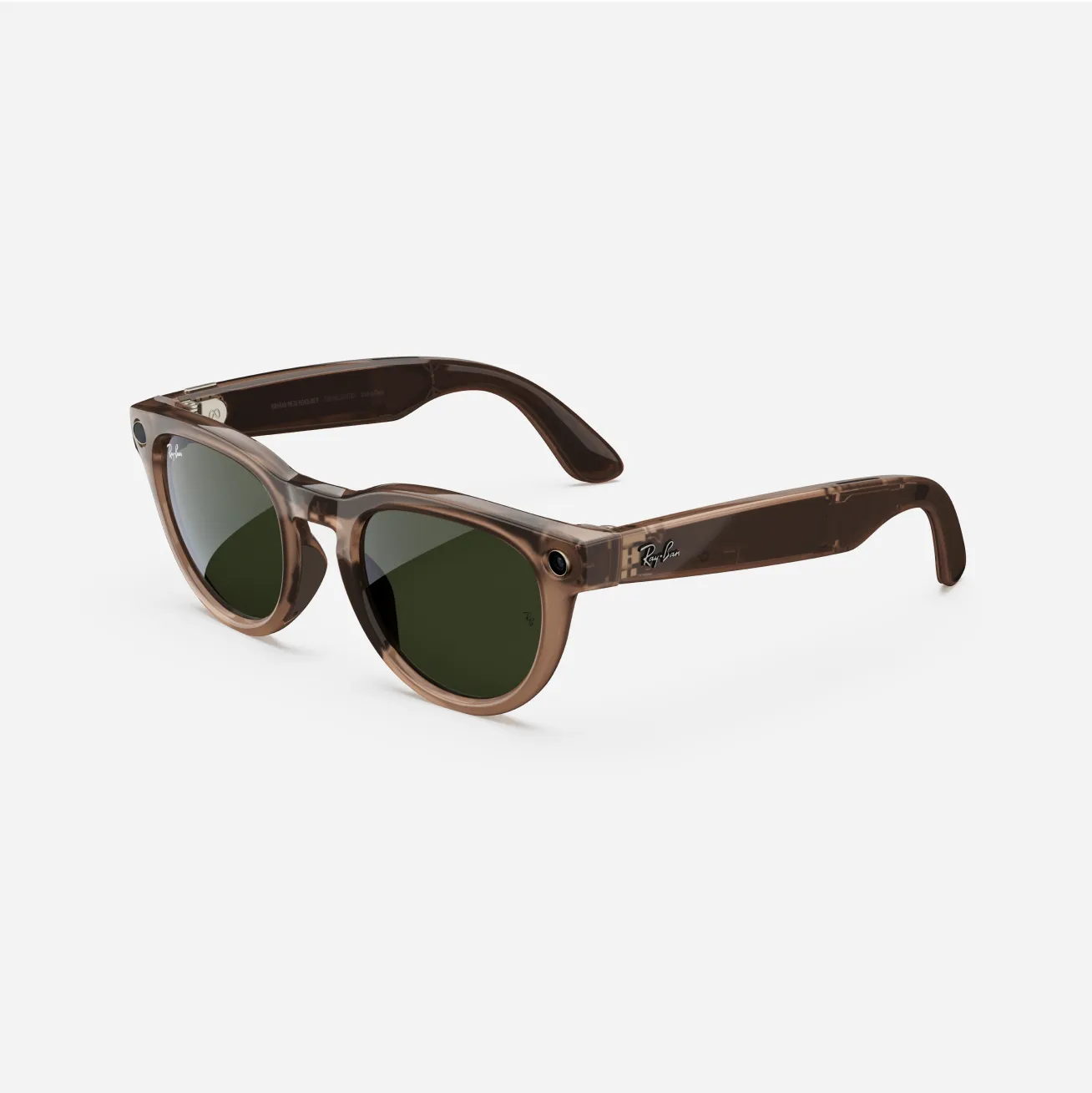 Ray-Ban Meta Headliner (Gen 1), Shiny Warm Stone Transparent / Dark Green TransitionsĀ®, Standard, Low Bridge Fit - Image 2