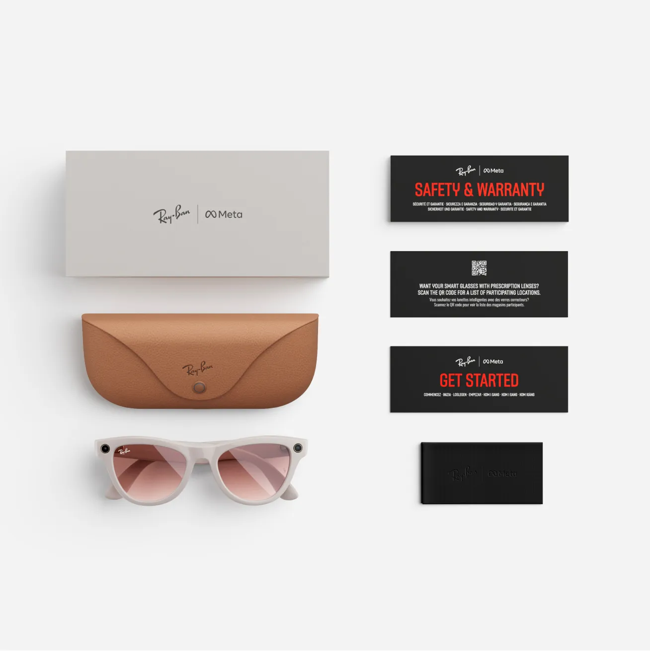 Ray-Ban Meta Skyler (Gen 1), Shiny Chalky Gray / Gradient Cinnamon Pink, Standard - Image 4