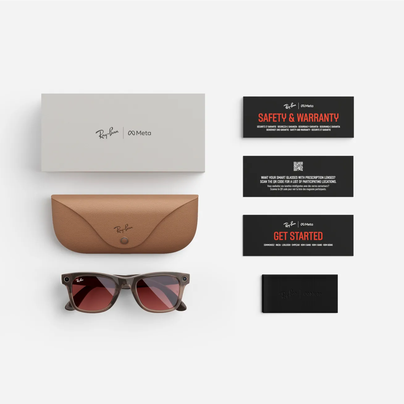 Ray-Ban Meta Wayfarer (Gen 1), Shiny Warm Stone Transparent / Watermelon Red TransitionsĀ®, Large - Image 7