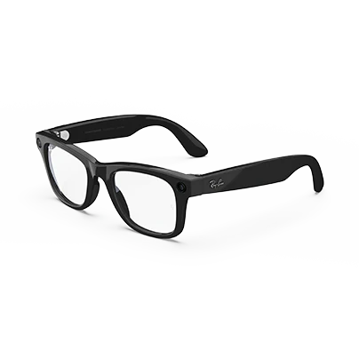 Refurbished Ray-Ban Meta Wayfarer (Gen 1), Shiny Black / Clear, Standard, High Bridge Fit - Image 7
