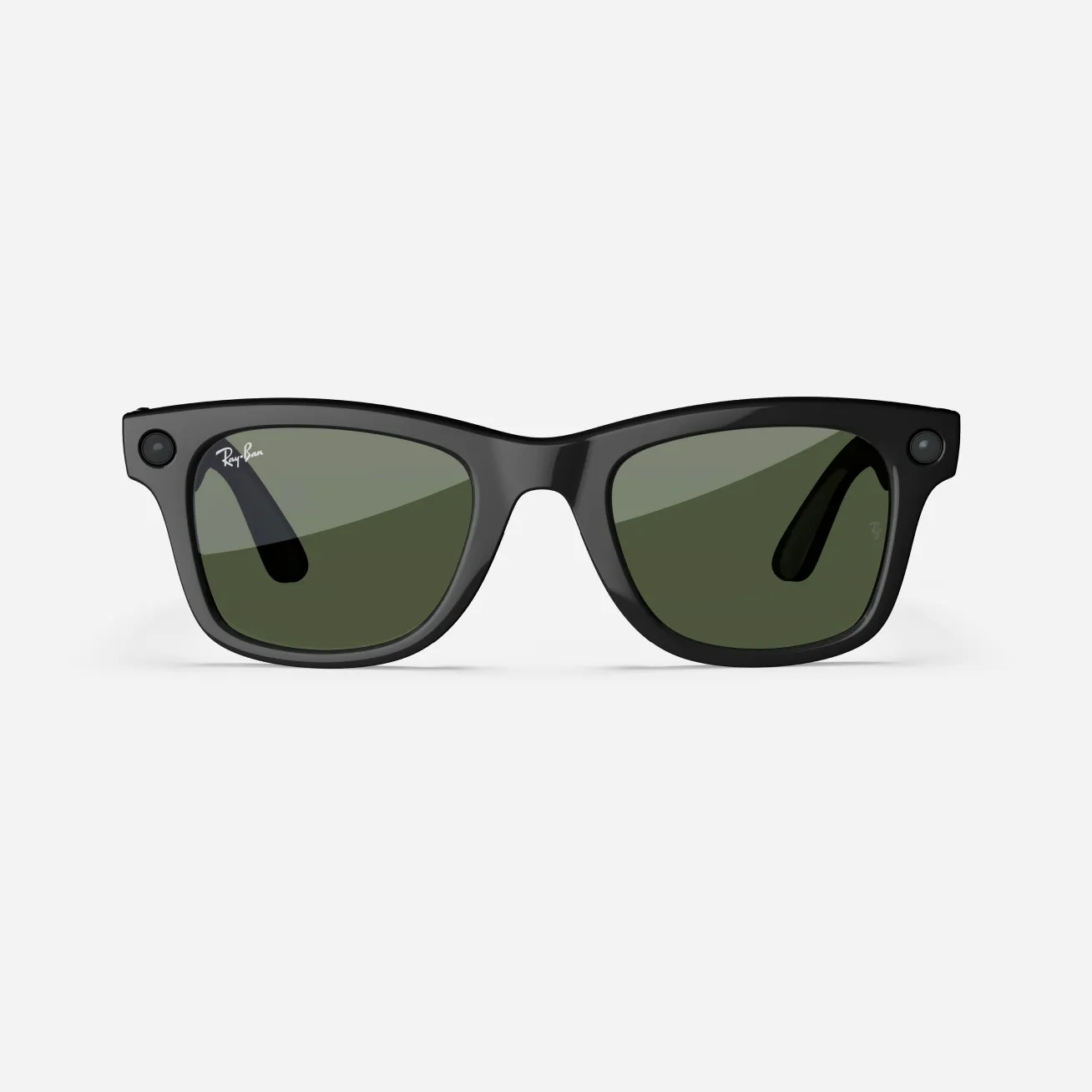 Refurbished Ray-Ban Meta Wayfarer (Gen 1), Shiny Black / G15 Green, Standard, High Bridge Fit - Image 2